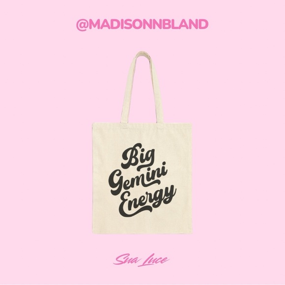 ‘Big ___ Energy’ Cotton Tote Bag - Available in Beige, Pink, Brown, & Black - Picture 15 of 16